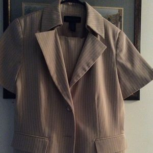 Khaki stripes pants suits